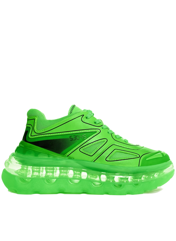 John Galliano Paris Men's Neon Logo Leather Low-Top Sneakers