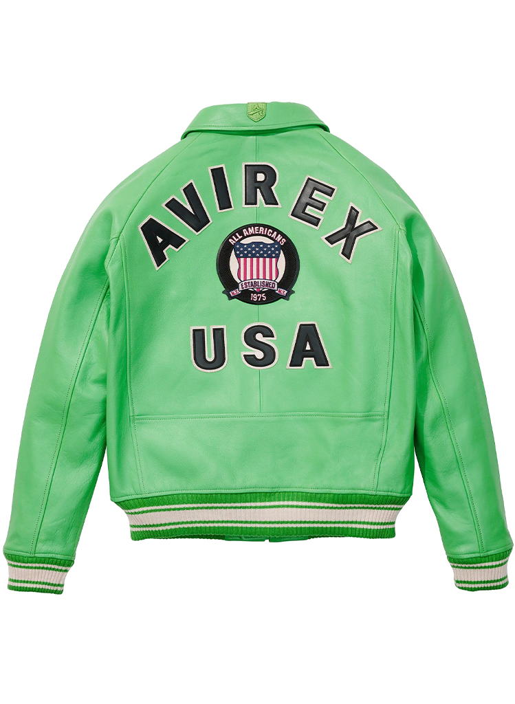 Avirex ICON LEATHER BOMBER JACKET GREEN | Moda404 Men's Boutique