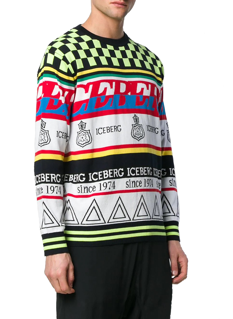 Iceberg CHECKERBOARD RACING SWEATER | Moda404 Men's Boutique