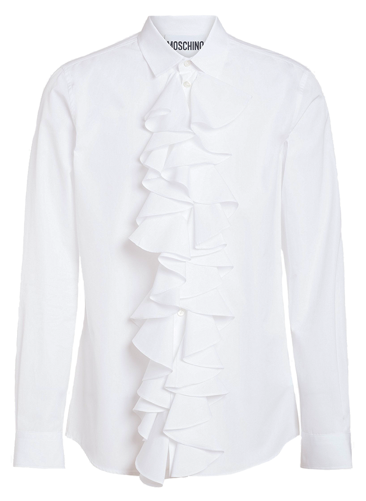 white ruffle mens shirt