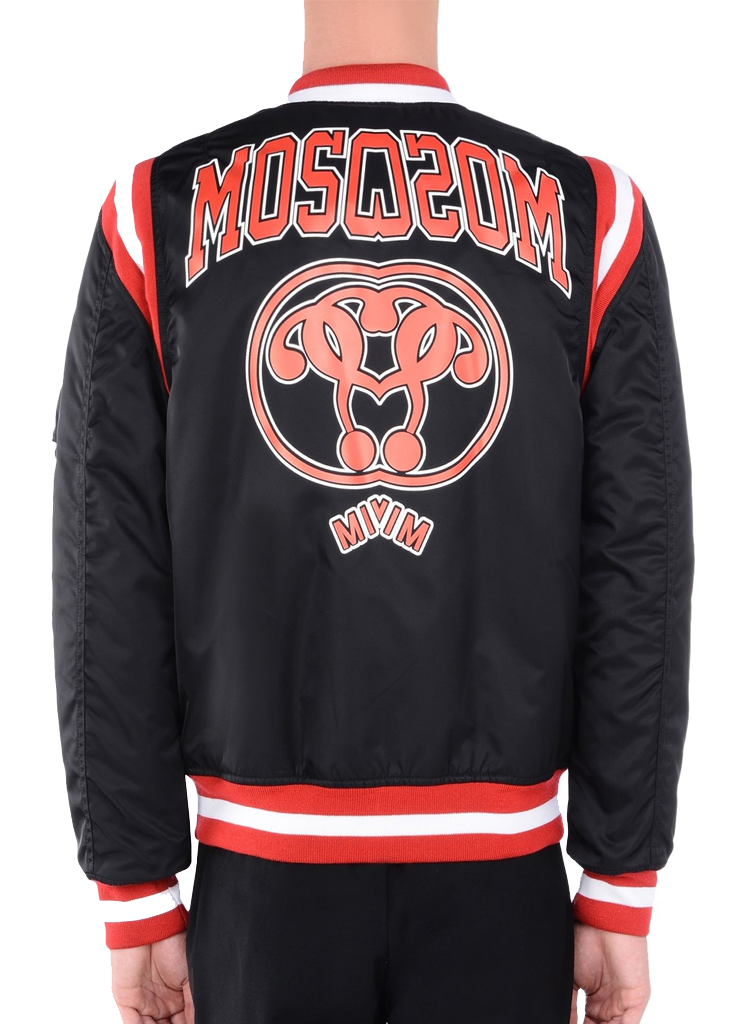 Moschino Couture Red Trompe-L'oeil Printed Bomber Jacket M