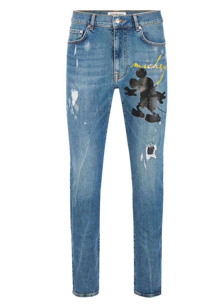 Iceberg Mickey Mouse-patch Slim Fit Jeans - Farfetch