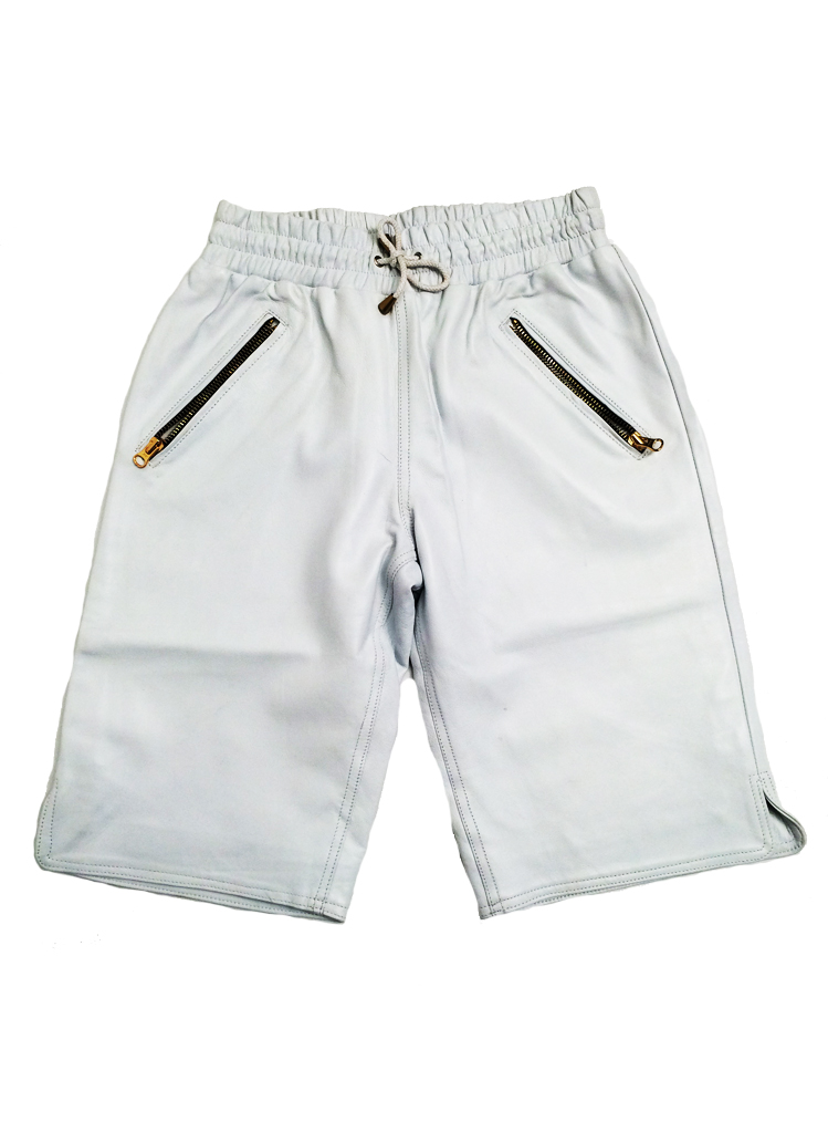 Moda404 Leather Shorts White