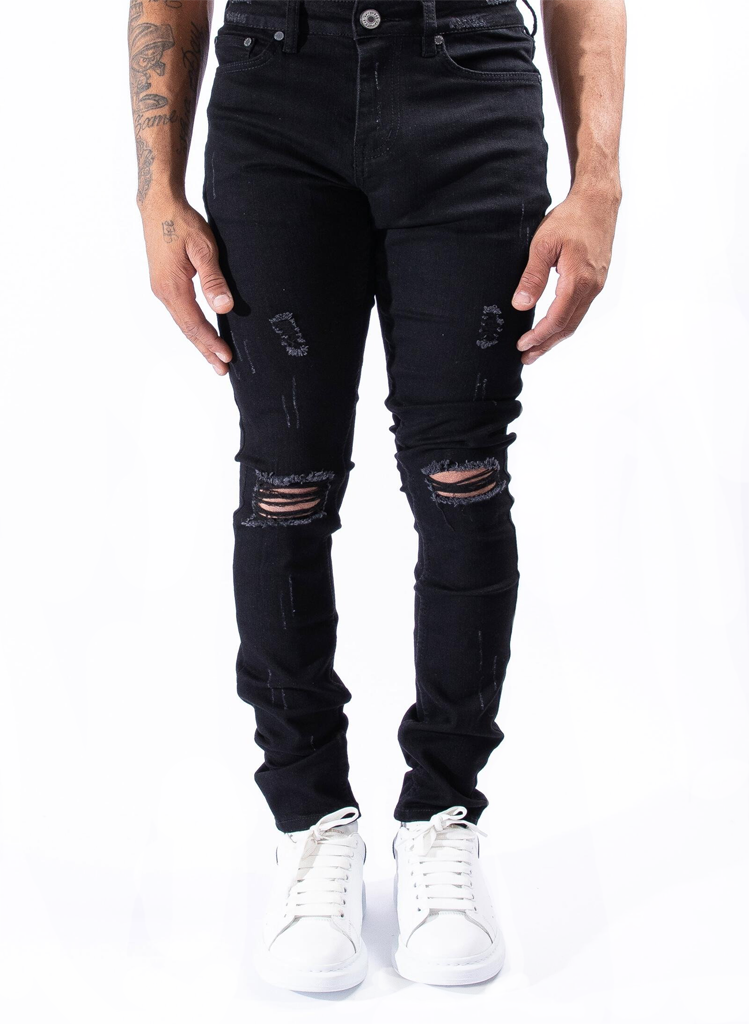 Serenede PALACE RIPPED JEANS BLACK