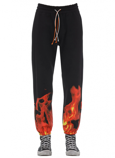 flame print joggers